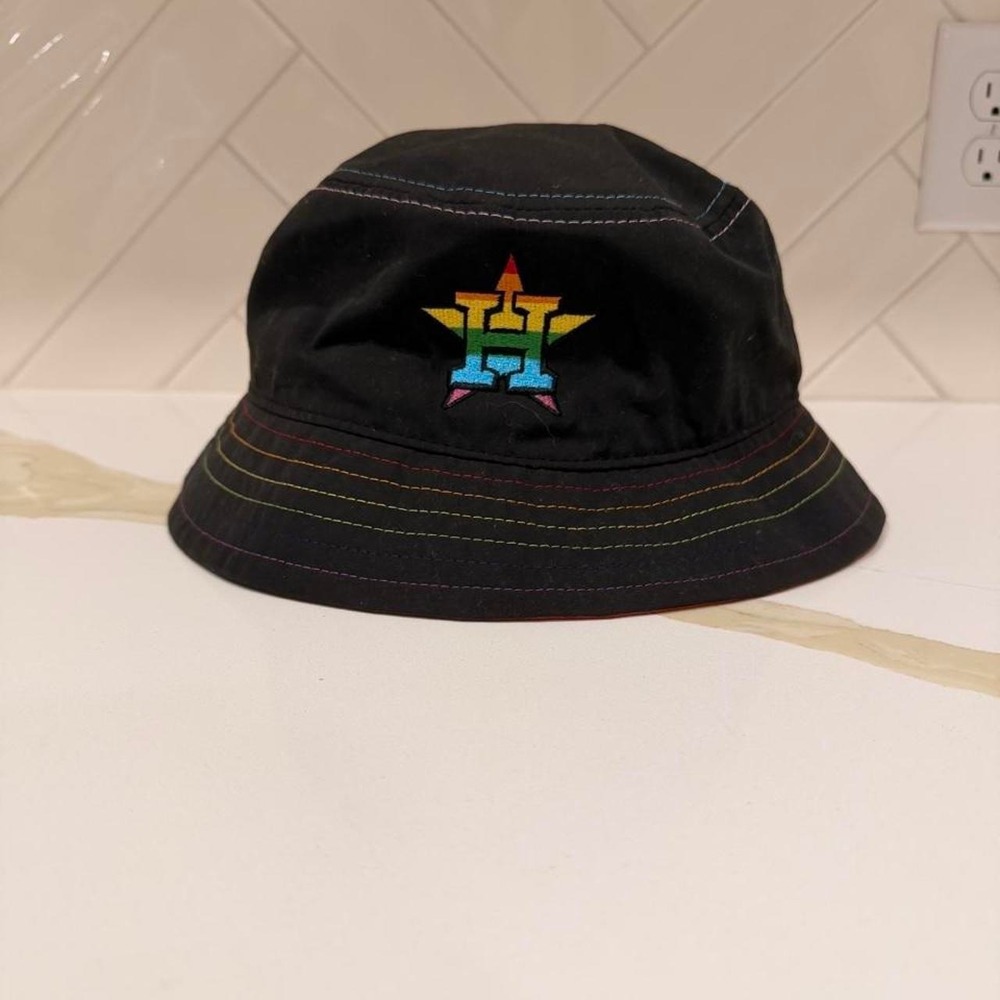 Houston Astros pride black bucket hat
